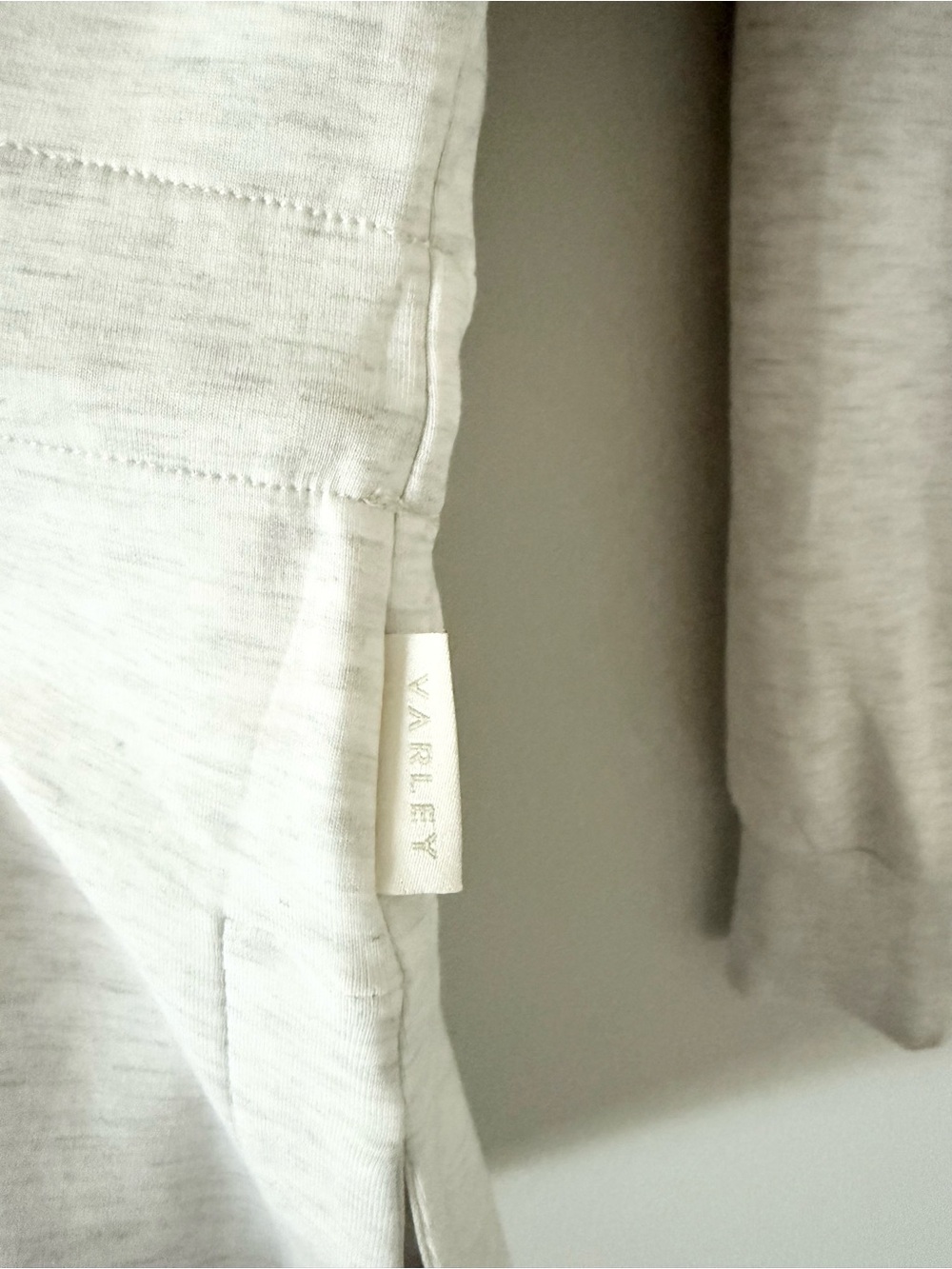 Varley Freya Sweatshirt in Ivory Marl Cowl Neck Cinch Waist Size M - Picture 7 of 9